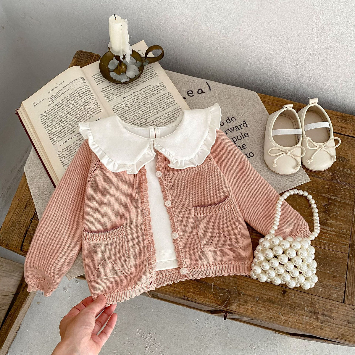 Baby Children 0-3 Years Old Baby Girl Sweet Baita Cardigan Knitted Coat